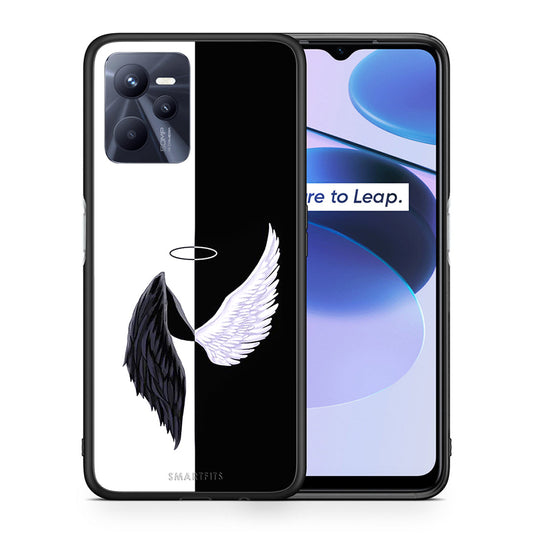 Θήκη Realme C35 Angels Demons από τη Smartfits με σχέδιο στο πίσω μέρος και μαύρο περίβλημα | Realme C35 Angels Demons case with colorful back and black bezels