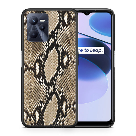 Θήκη Realme C35 Fashion Snake Animal από τη Smartfits με σχέδιο στο πίσω μέρος και μαύρο περίβλημα | Realme C35 Fashion Snake Animal case with colorful back and black bezels