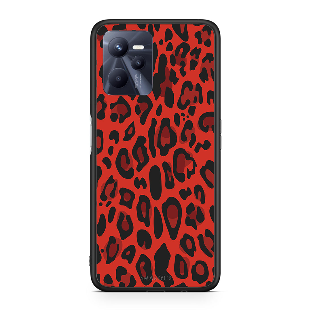 4 - Realme C35 Red Leopard Animal case, cover, bumper