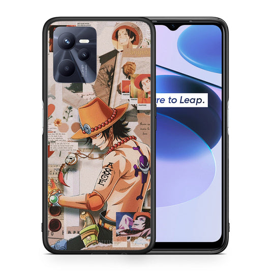 Θήκη Realme C35 Anime Collage από τη Smartfits με σχέδιο στο πίσω μέρος και μαύρο περίβλημα | Realme C35 Anime Collage case with colorful back and black bezels