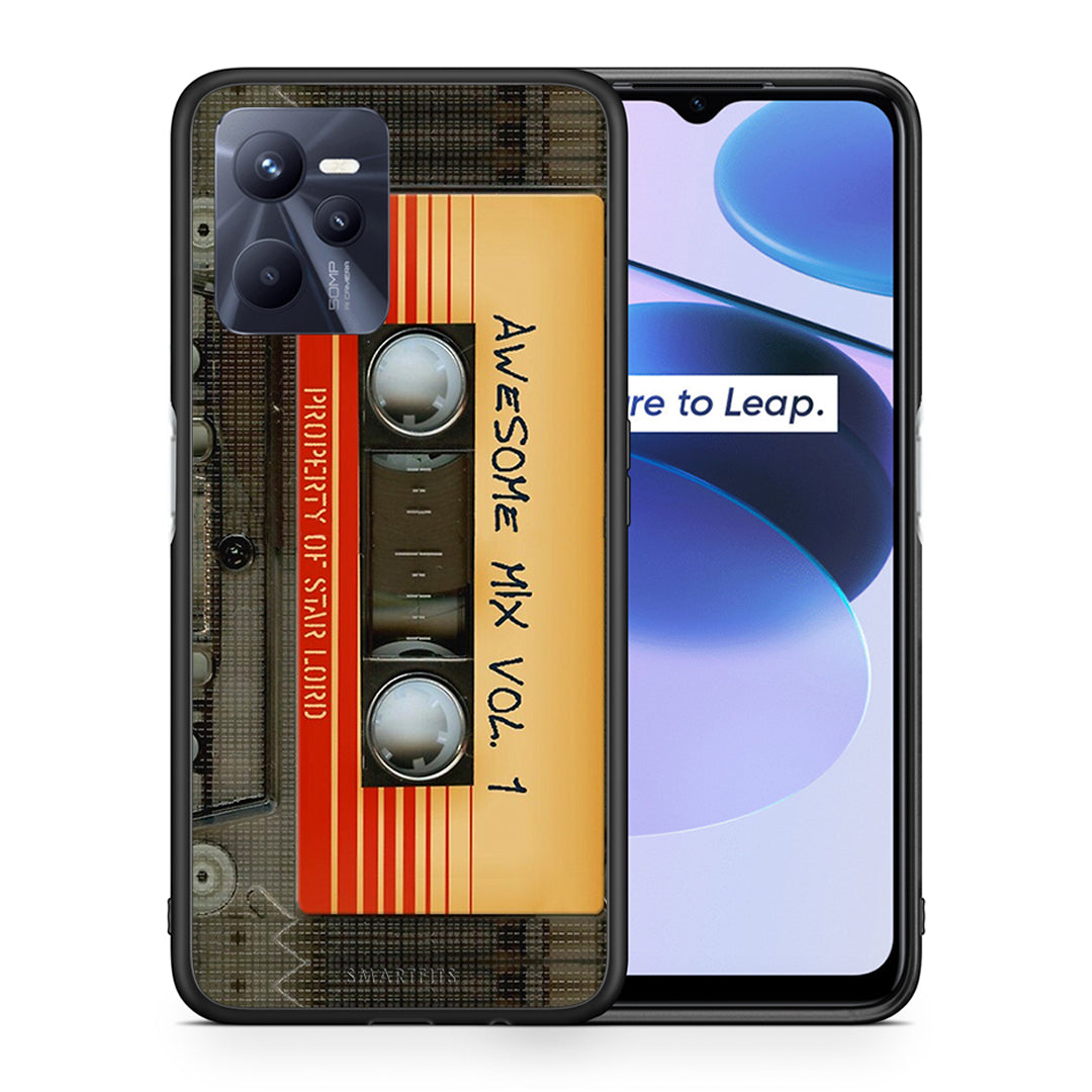 Θήκη Realme C35 Awesome Mix από τη Smartfits με σχέδιο στο πίσω μέρος και μαύρο περίβλημα | Realme C35 Awesome Mix case with colorful back and black bezels