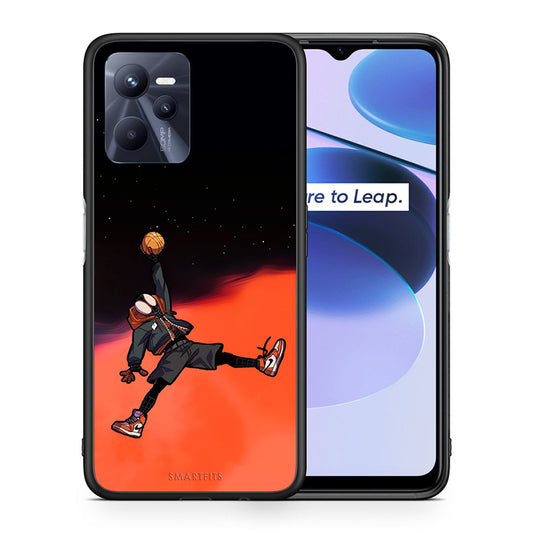 Θήκη Realme C35 Basketball Hero από τη Smartfits με σχέδιο στο πίσω μέρος και μαύρο περίβλημα | Realme C35 Basketball Hero case with colorful back and black bezels