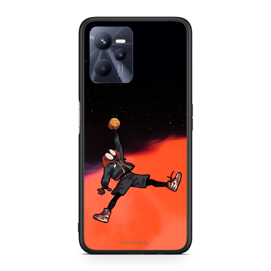 Realme C35 Basketball Hero θήκη από τη Smartfits με σχέδιο στο πίσω μέρος και μαύρο περίβλημα | Smartphone case with colorful back and black bezels by Smartfits