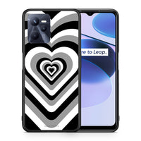 Thumbnail for Θήκη Realme C35 Black Hearts από τη Smartfits με σχέδιο στο πίσω μέρος και μαύρο περίβλημα | Realme C35 Black Hearts case with colorful back and black bezels