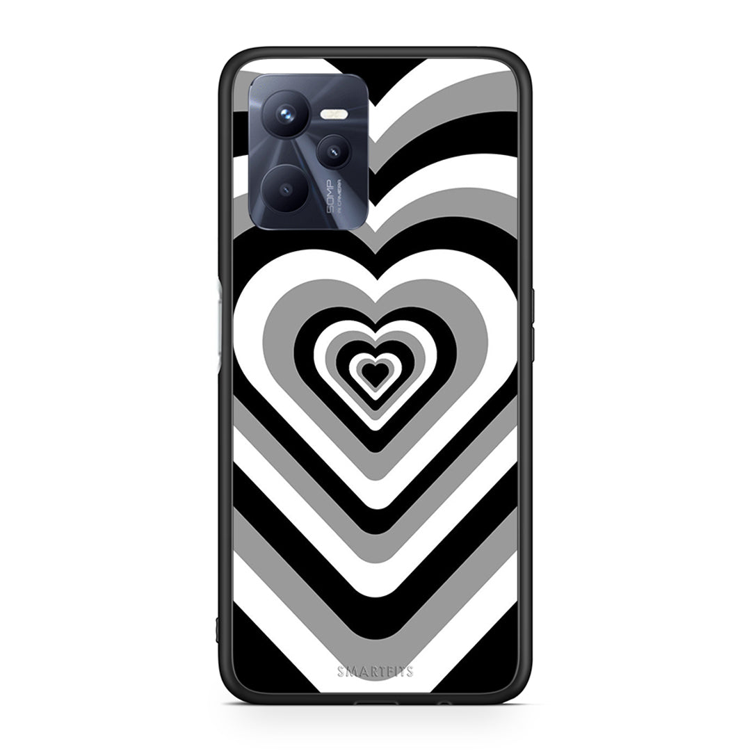 Realme C35 Black Hearts θήκη από τη Smartfits με σχέδιο στο πίσω μέρος και μαύρο περίβλημα | Smartphone case with colorful back and black bezels by Smartfits