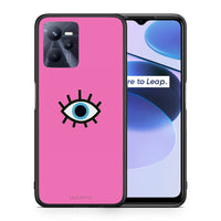 Thumbnail for Θήκη Realme C35 Blue Eye Pink από τη Smartfits με σχέδιο στο πίσω μέρος και μαύρο περίβλημα | Realme C35 Blue Eye Pink case with colorful back and black bezels