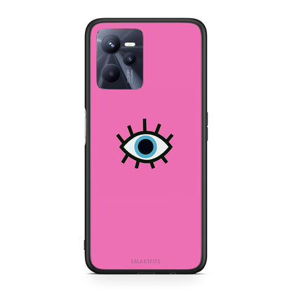 Realme C35 Blue Eye Pink θήκη από τη Smartfits με σχέδιο στο πίσω μέρος και μαύρο περίβλημα | Smartphone case with colorful back and black bezels by Smartfits
