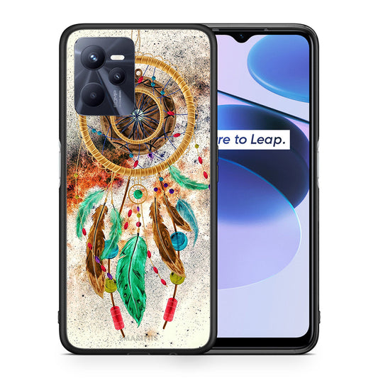 Θήκη Realme C35 DreamCatcher Boho από τη Smartfits με σχέδιο στο πίσω μέρος και μαύρο περίβλημα | Realme C35 DreamCatcher Boho case with colorful back and black bezels