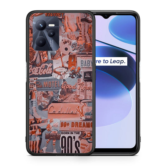 Θήκη Realme C35 Born In 90s από τη Smartfits με σχέδιο στο πίσω μέρος και μαύρο περίβλημα | Realme C35 Born In 90s case with colorful back and black bezels