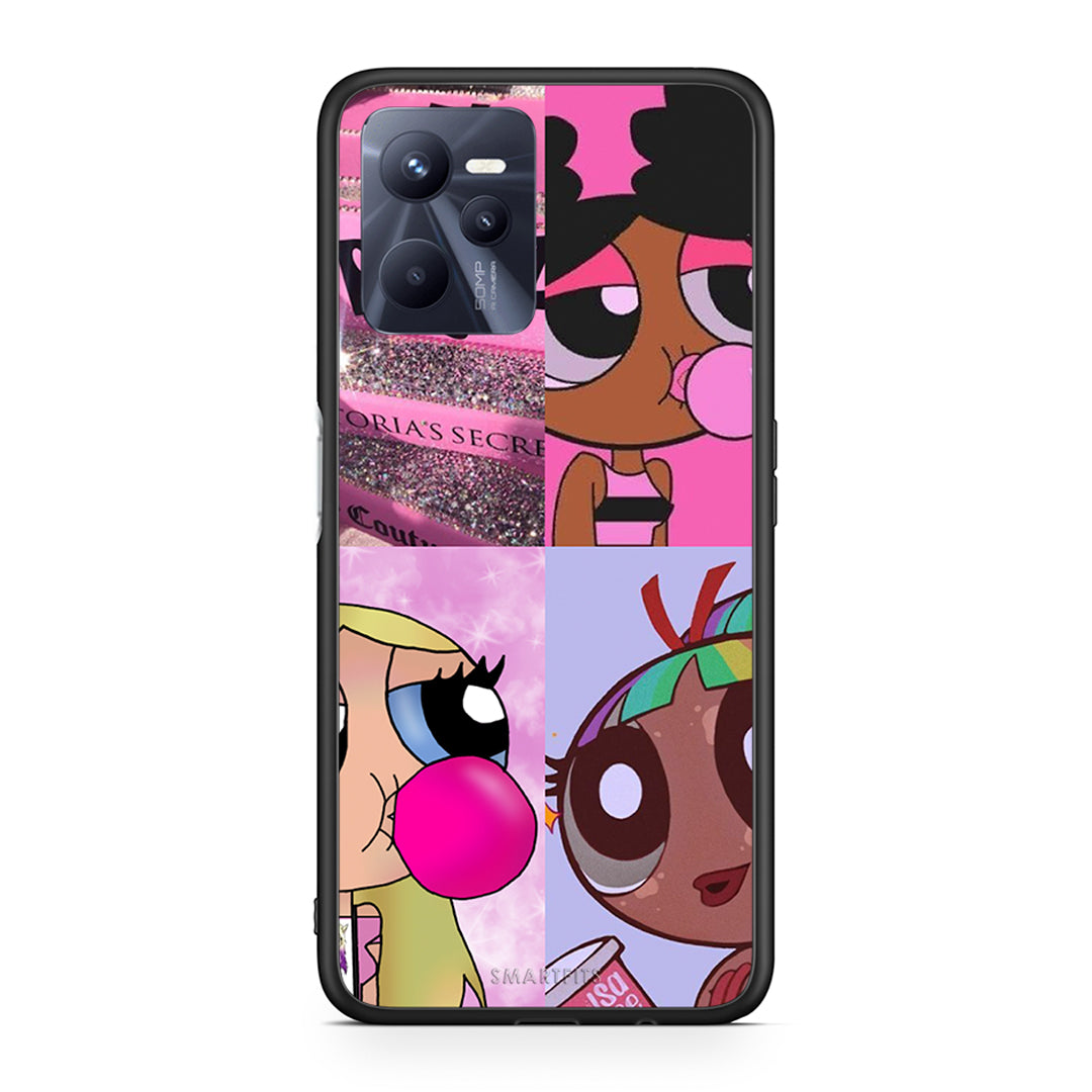 Realme C35 Bubble Girls Θήκη Αγίου Βαλεντίνου από τη Smartfits με σχέδιο στο πίσω μέρος και μαύρο περίβλημα | Smartphone case with colorful back and black bezels by Smartfits