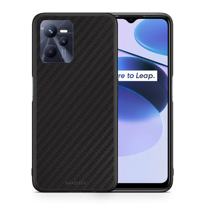 Θήκη Realme C35 Black Carbon από τη Smartfits με σχέδιο στο πίσω μέρος και μαύρο περίβλημα | Realme C35 Black Carbon case with colorful back and black bezels