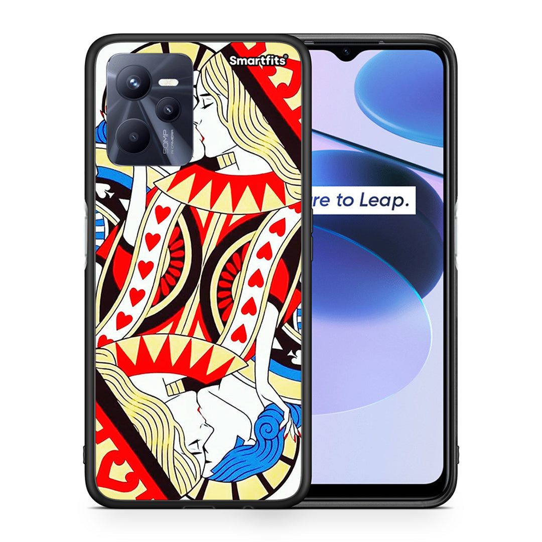 Θήκη Realme C35 Card Love από τη Smartfits με σχέδιο στο πίσω μέρος και μαύρο περίβλημα | Realme C35 Card Love case with colorful back and black bezels