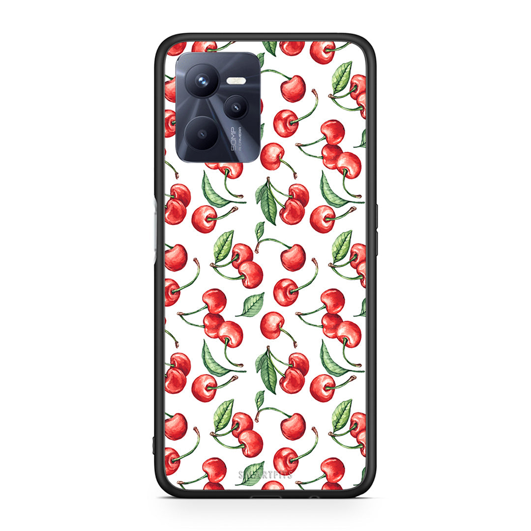 Realme C35 Cherry Summer θήκη από τη Smartfits με σχέδιο στο πίσω μέρος και μαύρο περίβλημα | Smartphone case with colorful back and black bezels by Smartfits