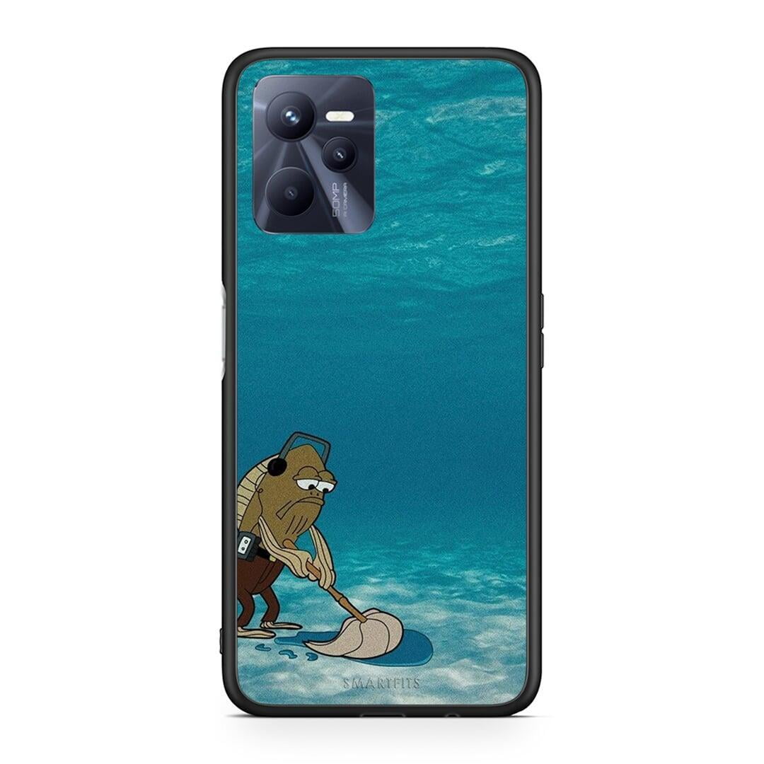 Realme C35 Clean The Ocean Θήκη από τη Smartfits με σχέδιο στο πίσω μέρος και μαύρο περίβλημα | Smartphone case with colorful back and black bezels by Smartfits