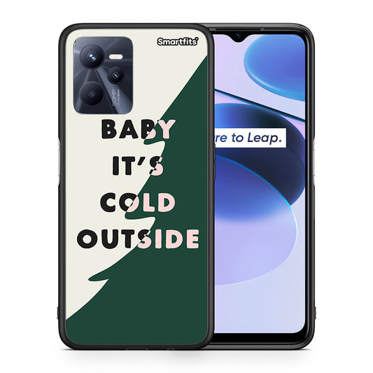 Θήκη Realme C35 Cold Outside από τη Smartfits με σχέδιο στο πίσω μέρος και μαύρο περίβλημα | Realme C35 Cold Outside case with colorful back and black bezels