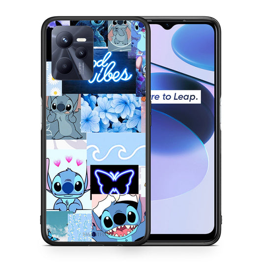 Θήκη Αγίου Βαλεντίνου Realme C35 Collage Good Vibes από τη Smartfits με σχέδιο στο πίσω μέρος και μαύρο περίβλημα | Realme C35 Collage Good Vibes case with colorful back and black bezels