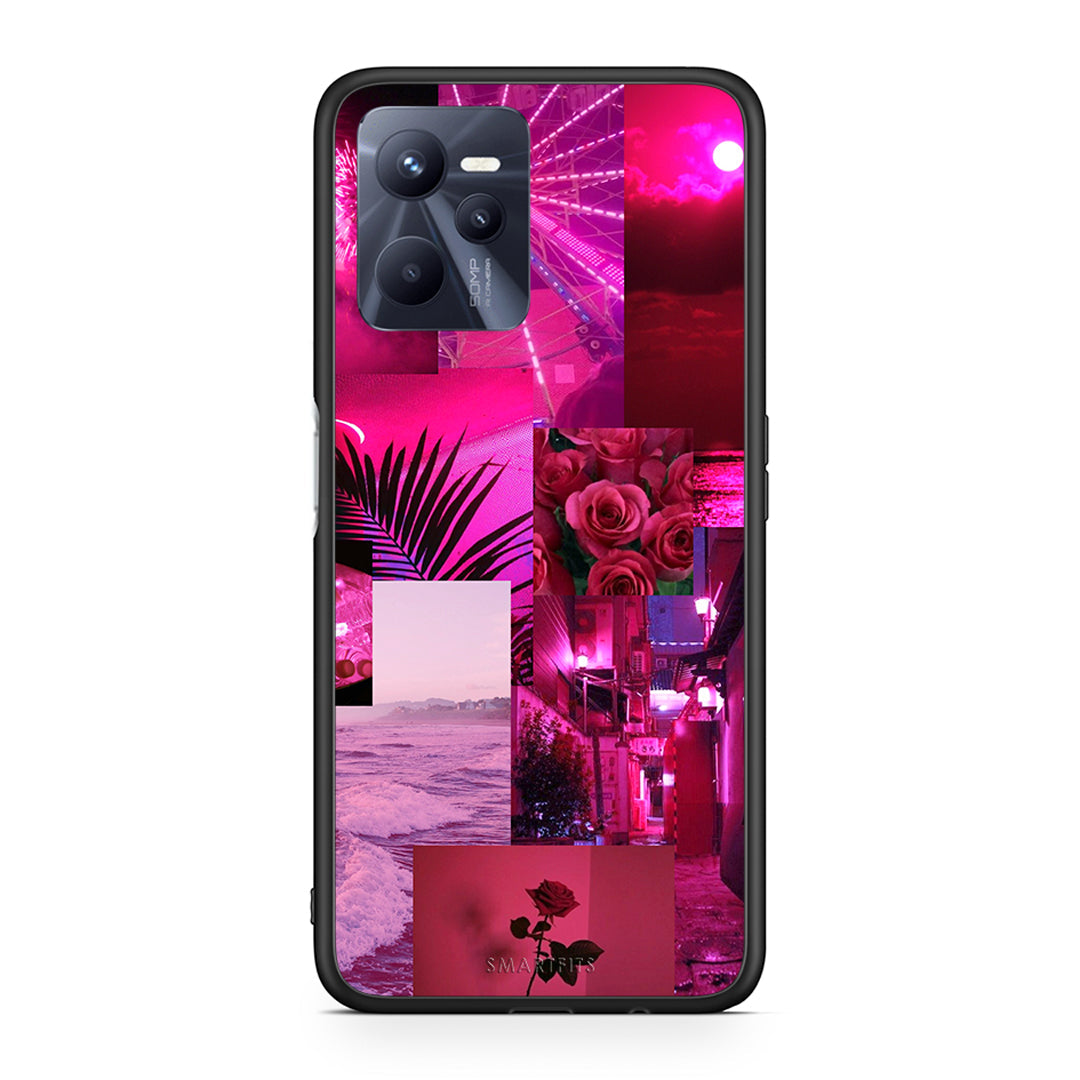 Realme C35 Collage Red Roses Θήκη Αγίου Βαλεντίνου από τη Smartfits με σχέδιο στο πίσω μέρος και μαύρο περίβλημα | Smartphone case with colorful back and black bezels by Smartfits