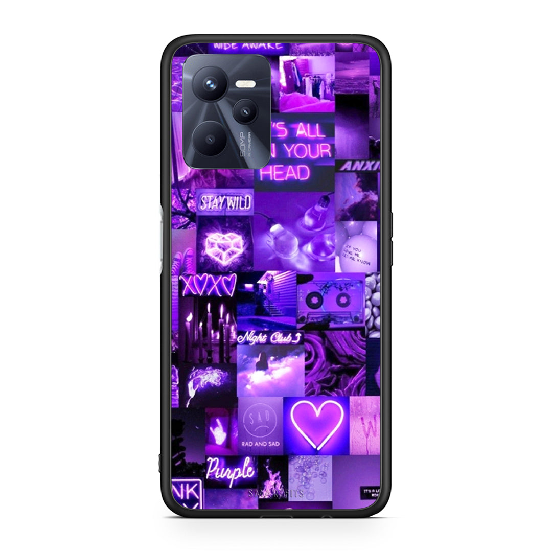 Realme C35 Collage Stay Wild Θήκη Αγίου Βαλεντίνου από τη Smartfits με σχέδιο στο πίσω μέρος και μαύρο περίβλημα | Smartphone case with colorful back and black bezels by Smartfits