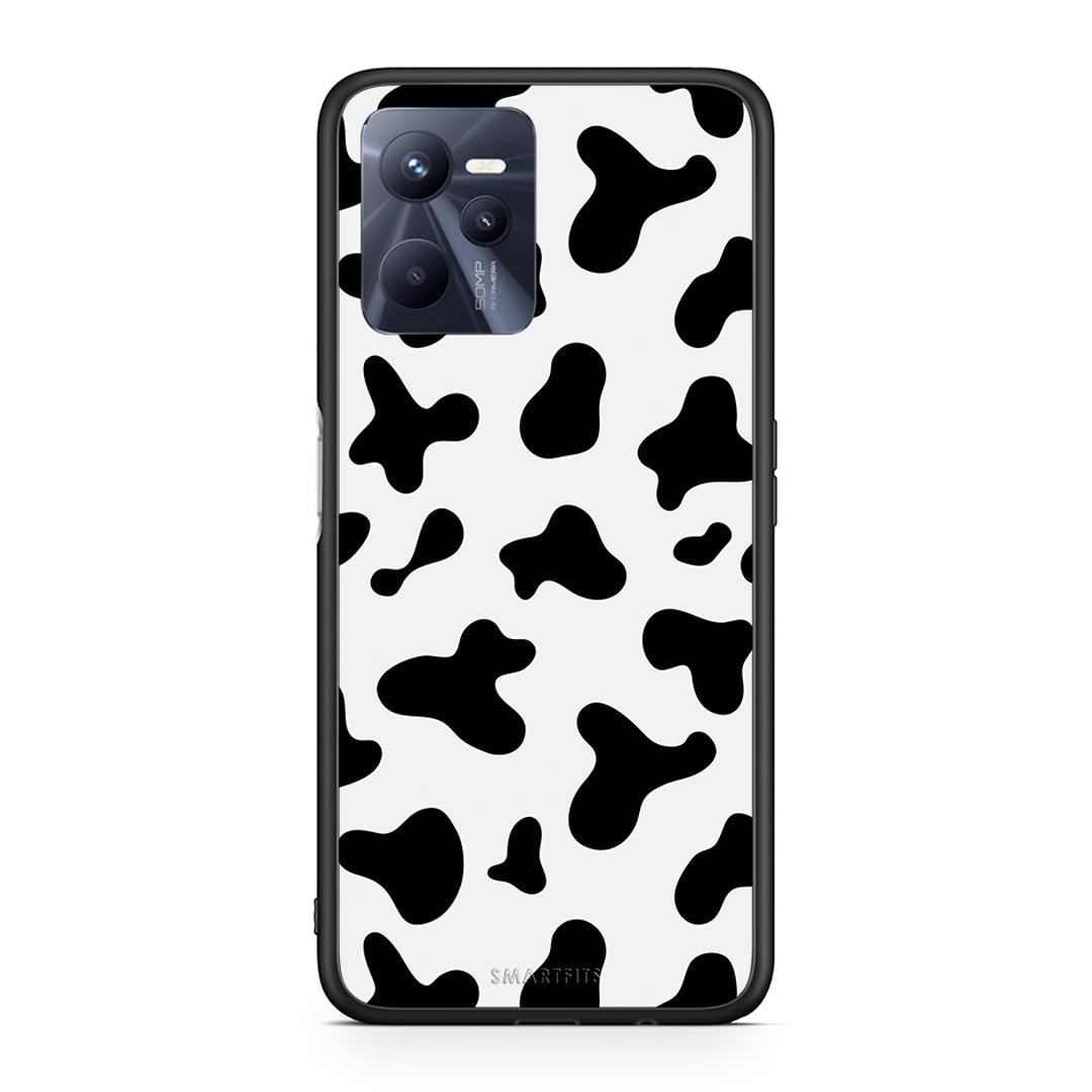 Realme C35 Cow Print θήκη από τη Smartfits με σχέδιο στο πίσω μέρος και μαύρο περίβλημα | Smartphone case with colorful back and black bezels by Smartfits