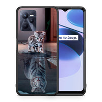 Thumbnail for Θήκη Realme C35 Tiger Cute από τη Smartfits με σχέδιο στο πίσω μέρος και μαύρο περίβλημα | Realme C35 Tiger Cute case with colorful back and black bezels