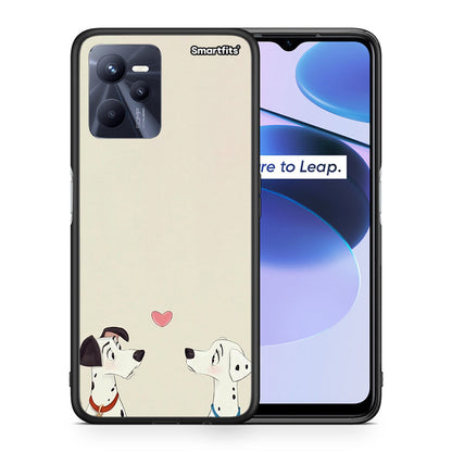 Θήκη Realme C35 Dalmatians Love από τη Smartfits με σχέδιο στο πίσω μέρος και μαύρο περίβλημα | Realme C35 Dalmatians Love case with colorful back and black bezels
