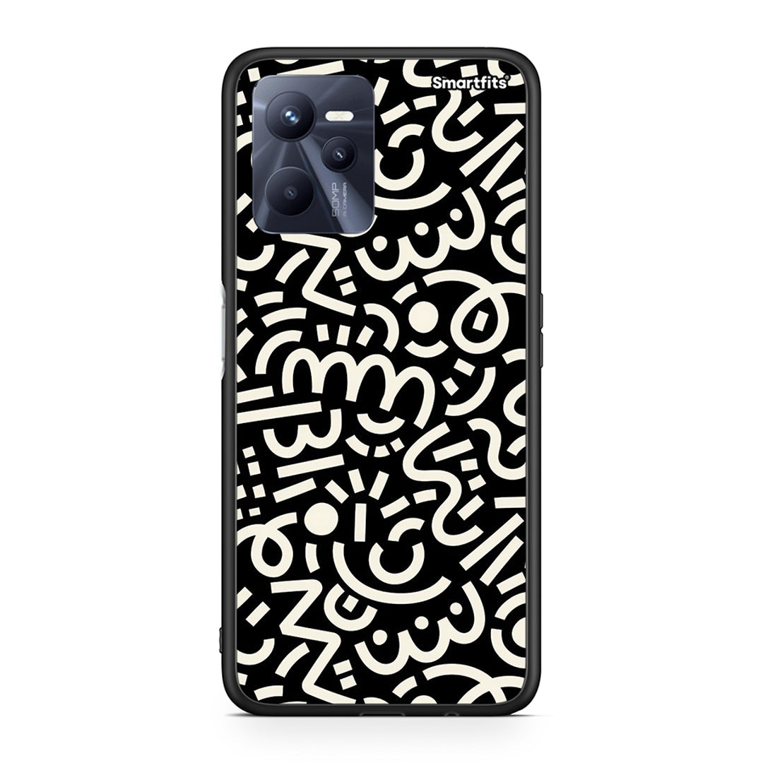 Realme C35 Doodle Art θήκη από τη Smartfits με σχέδιο στο πίσω μέρος και μαύρο περίβλημα | Smartphone case with colorful back and black bezels by Smartfits