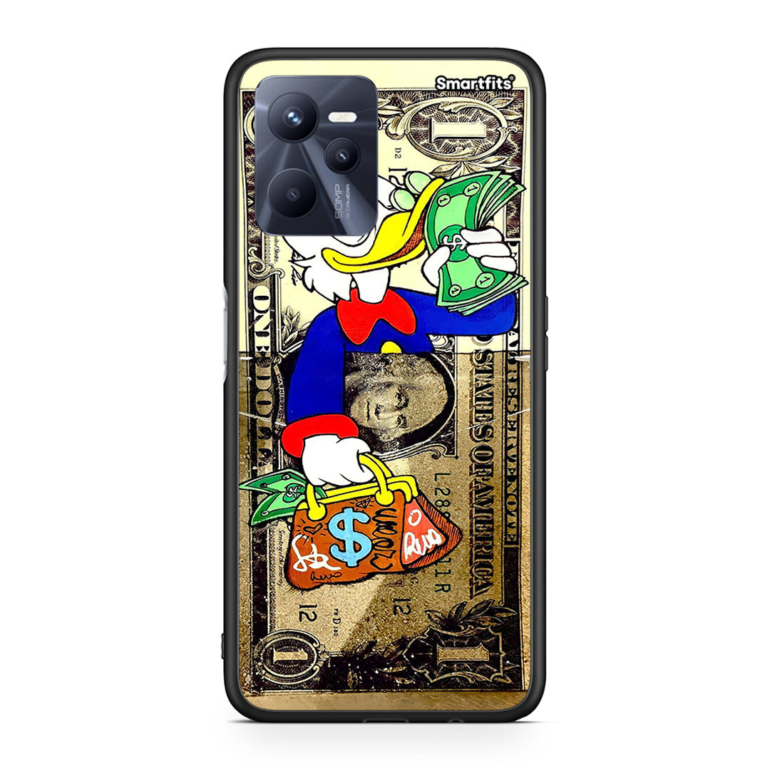 Realme C35 Duck Money θήκη από τη Smartfits με σχέδιο στο πίσω μέρος και μαύρο περίβλημα | Smartphone case with colorful back and black bezels by Smartfits