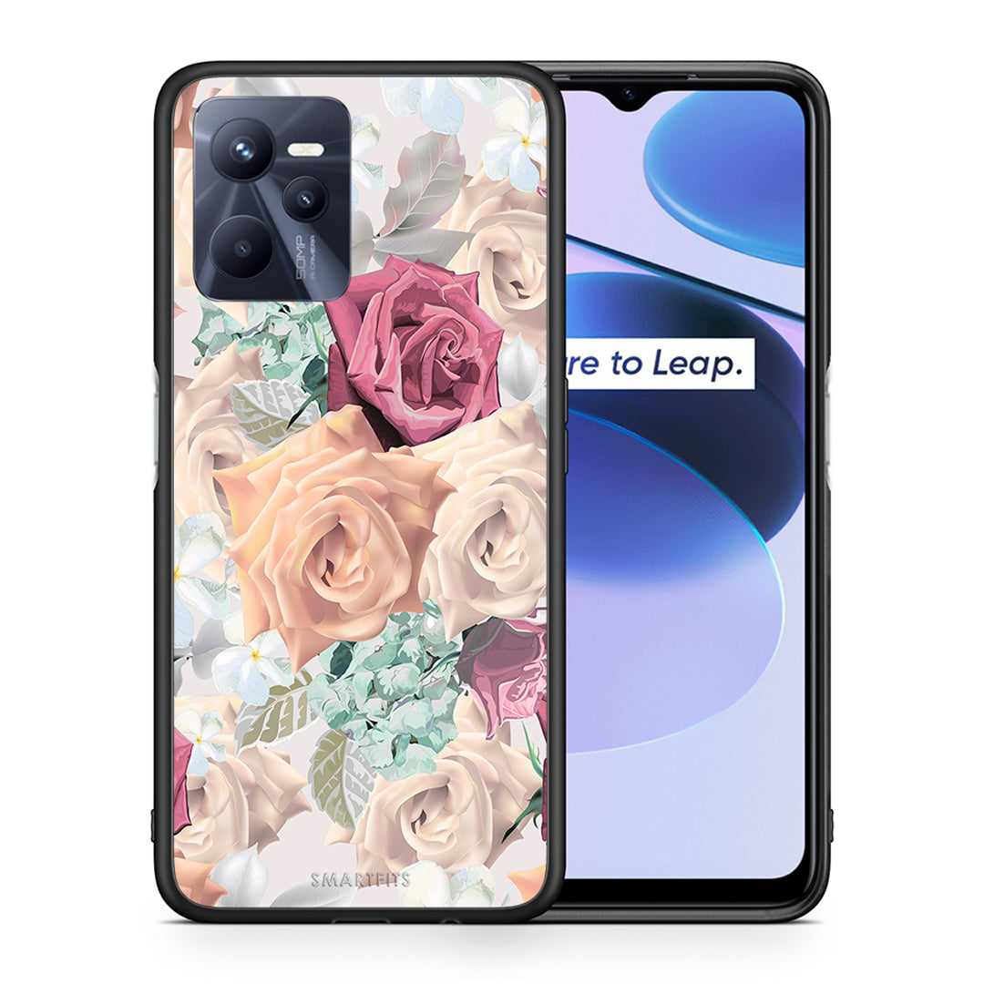 Θήκη Realme C35 Bouquet Floral από τη Smartfits με σχέδιο στο πίσω μέρος και μαύρο περίβλημα | Realme C35 Bouquet Floral case with colorful back and black bezels