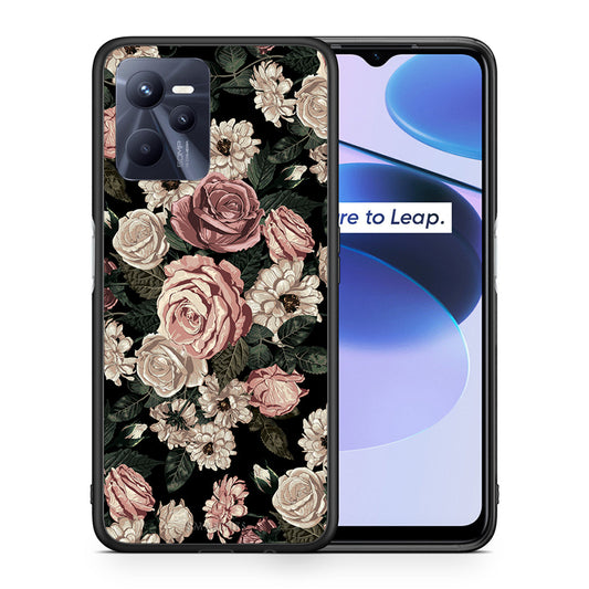 Θήκη Realme C35 Wild Roses Flower από τη Smartfits με σχέδιο στο πίσω μέρος και μαύρο περίβλημα | Realme C35 Wild Roses Flower case with colorful back and black bezels