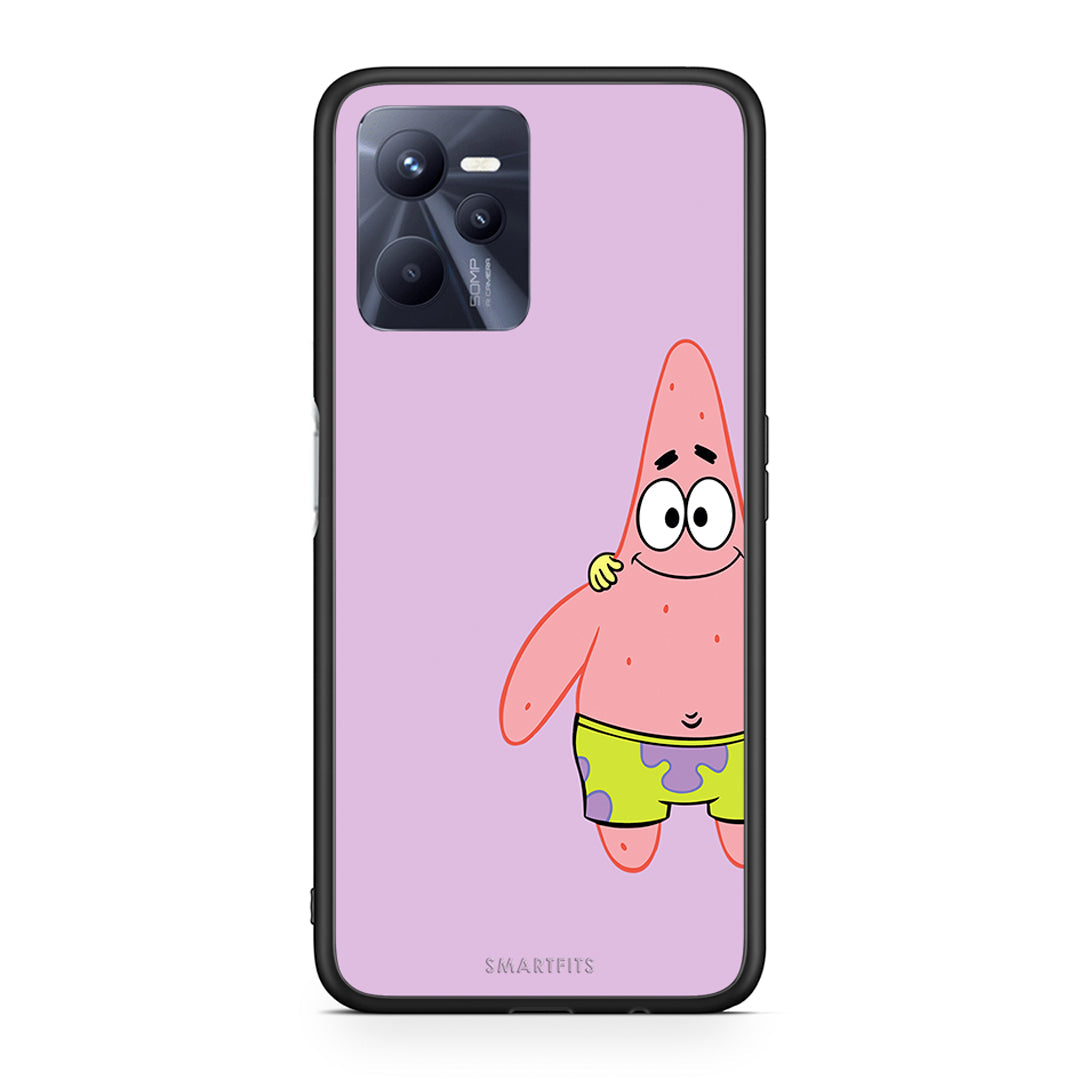 Realme C35 Friends Patrick θήκη από τη Smartfits με σχέδιο στο πίσω μέρος και μαύρο περίβλημα | Smartphone case with colorful back and black bezels by Smartfits