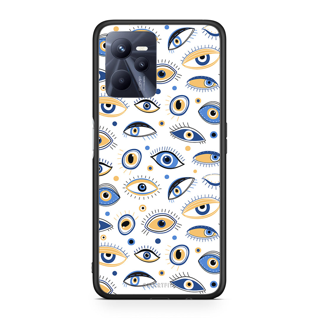 Realme C35 Ftou Ftou θήκη από τη Smartfits με σχέδιο στο πίσω μέρος και μαύρο περίβλημα | Smartphone case with colorful back and black bezels by Smartfits
