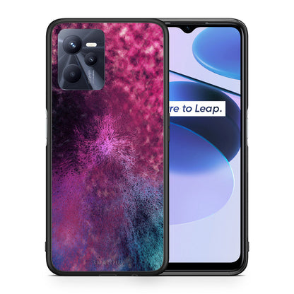 Θήκη Realme C35 Aurora Galaxy από τη Smartfits με σχέδιο στο πίσω μέρος και μαύρο περίβλημα | Realme C35 Aurora Galaxy case with colorful back and black bezels