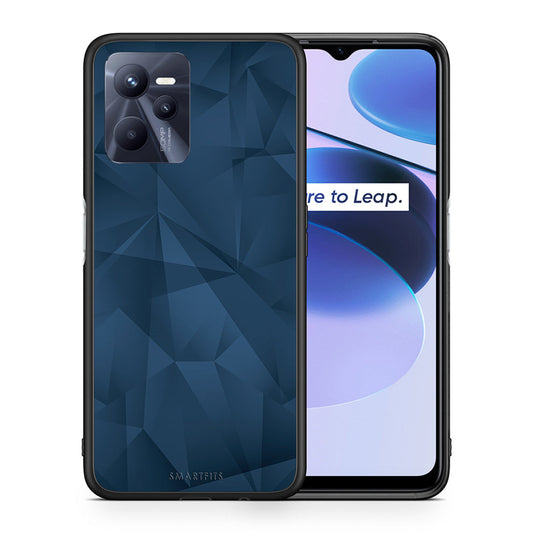 Θήκη Realme C35 Blue Abstract Geometric από τη Smartfits με σχέδιο στο πίσω μέρος και μαύρο περίβλημα | Realme C35 Blue Abstract Geometric case with colorful back and black bezels