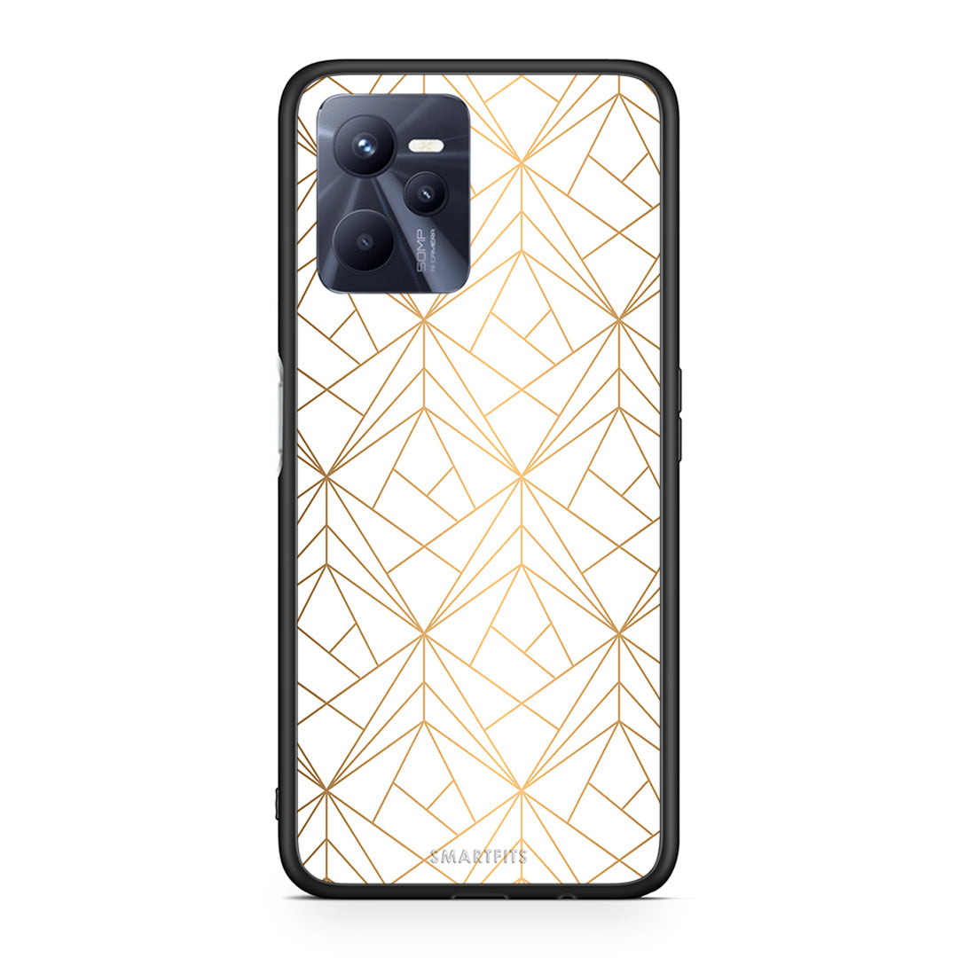 111 - Realme C35 Luxury White Geometric case, cover, bumper