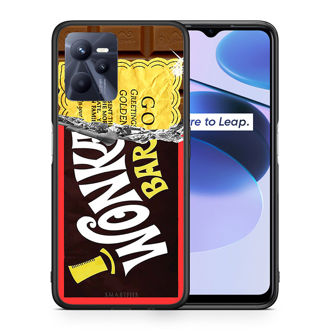 Θήκη Realme C35 Golden Ticket από τη Smartfits με σχέδιο στο πίσω μέρος και μαύρο περίβλημα | Realme C35 Golden Ticket case with colorful back and black bezels
