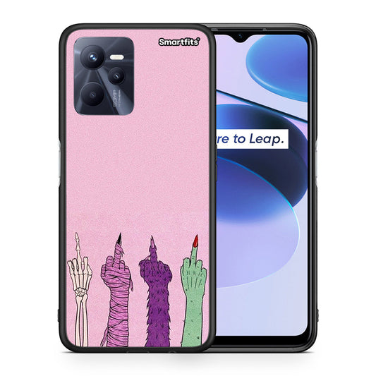 Θήκη Realme C35 Halloween Be A Lady από τη Smartfits με σχέδιο στο πίσω μέρος και μαύρο περίβλημα | Realme C35 Halloween Be A Lady case with colorful back and black bezels