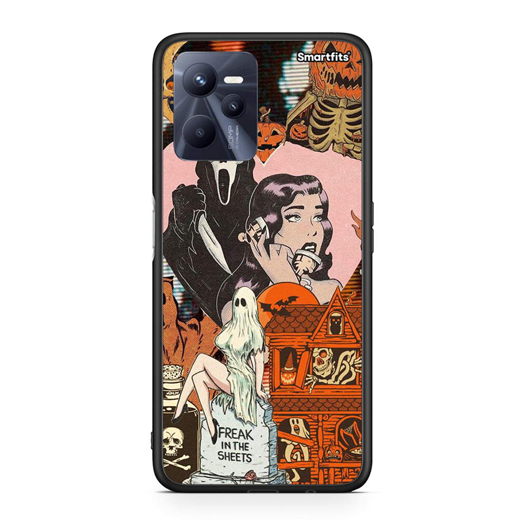 Realme C35 Halloween Collage θήκη από τη Smartfits με σχέδιο στο πίσω μέρος και μαύρο περίβλημα | Smartphone case with colorful back and black bezels by Smartfits