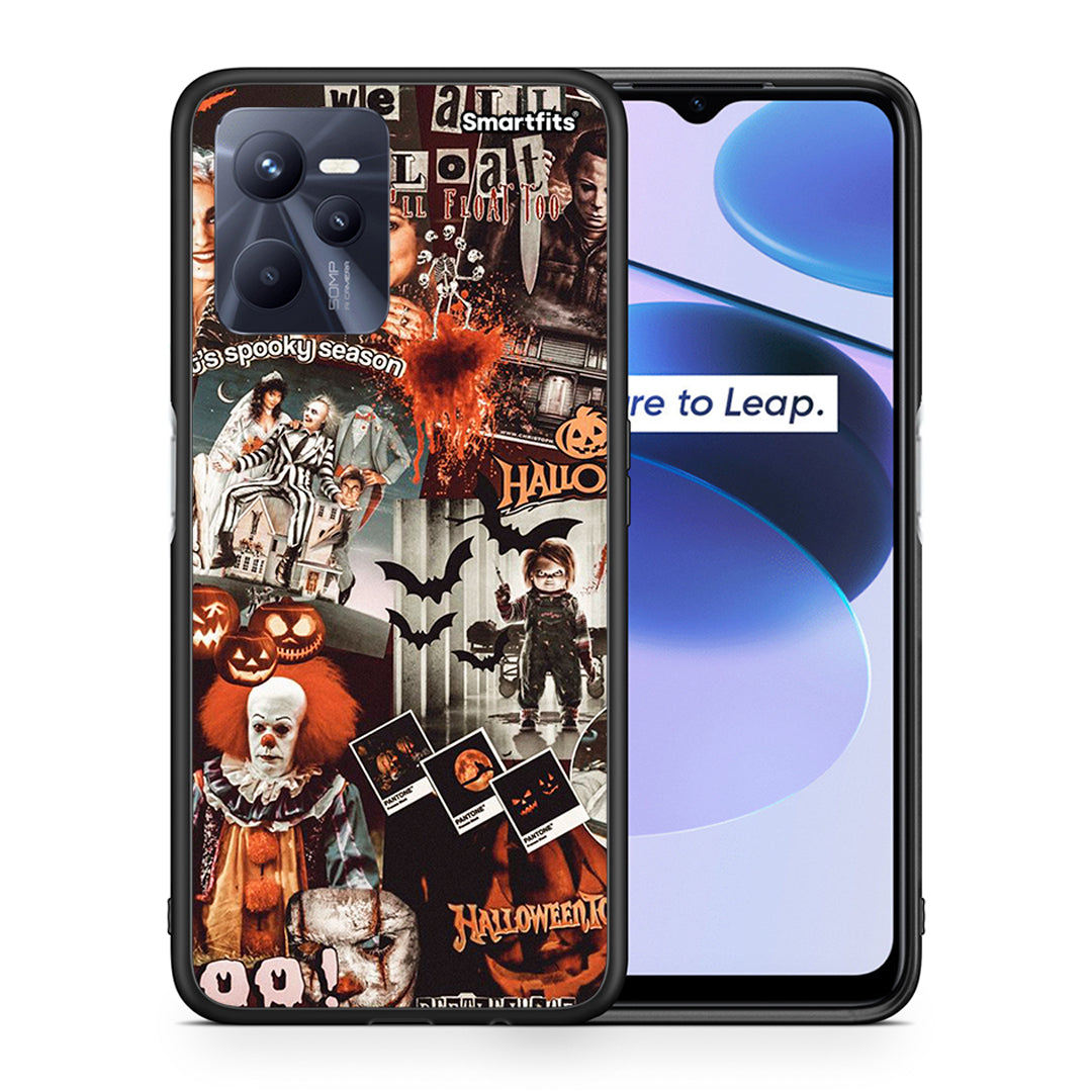 Θήκη Realme C35 Halloween Spooky Season από τη Smartfits με σχέδιο στο πίσω μέρος και μαύρο περίβλημα | Realme C35 Halloween Spooky Season case with colorful back and black bezels
