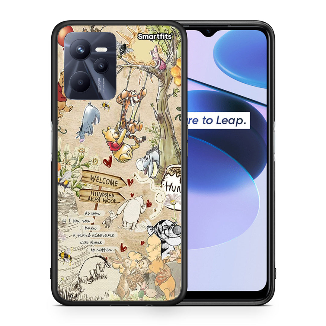 Θήκη Realme C35 Happy Friends από τη Smartfits με σχέδιο στο πίσω μέρος και μαύρο περίβλημα | Realme C35 Happy Friends case with colorful back and black bezels