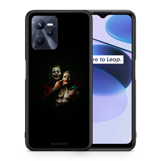 Θήκη Realme C35 Clown Hero από τη Smartfits με σχέδιο στο πίσω μέρος και μαύρο περίβλημα | Realme C35 Clown Hero case with colorful back and black bezels