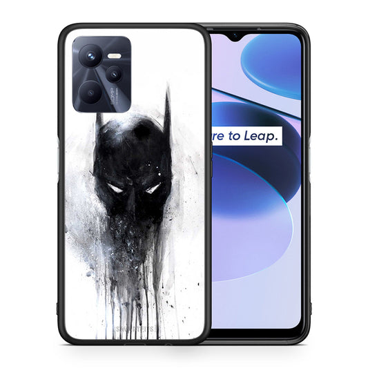 Θήκη Realme C35 Paint Bat Hero από τη Smartfits με σχέδιο στο πίσω μέρος και μαύρο περίβλημα | Realme C35 Paint Bat Hero case with colorful back and black bezels