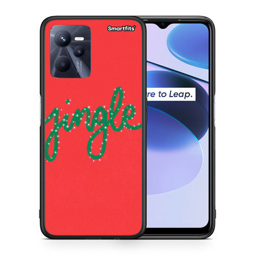 Θήκη Realme C35 Jingle Xmas από τη Smartfits με σχέδιο στο πίσω μέρος και μαύρο περίβλημα | Realme C35 Jingle Xmas case with colorful back and black bezels