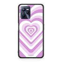 Thumbnail for Realme C35 Lilac Hearts θήκη από τη Smartfits με σχέδιο στο πίσω μέρος και μαύρο περίβλημα | Smartphone case with colorful back and black bezels by Smartfits