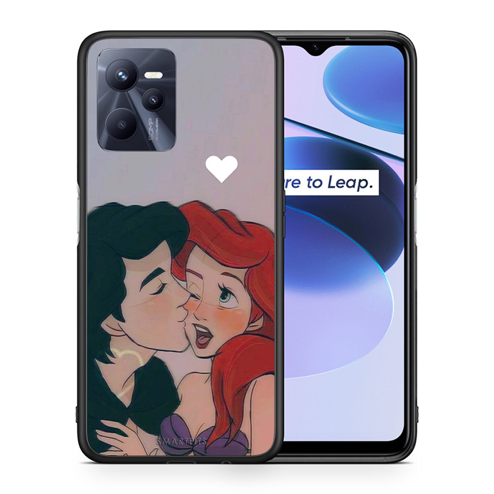 Θήκη Αγίου Βαλεντίνου Realme C35 Mermaid Love από τη Smartfits με σχέδιο στο πίσω μέρος και μαύρο περίβλημα | Realme C35 Mermaid Love case with colorful back and black bezels