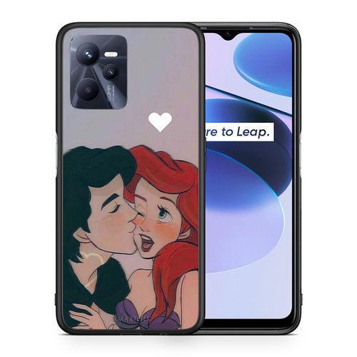 Θήκη Αγίου Βαλεντίνου Realme C35 Mermaid Love από τη Smartfits με σχέδιο στο πίσω μέρος και μαύρο περίβλημα | Realme C35 Mermaid Love case with colorful back and black bezels
