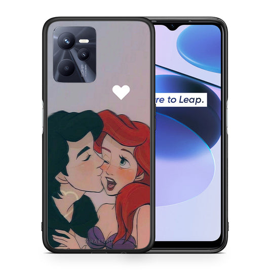 Θήκη Αγίου Βαλεντίνου Realme C35 Mermaid Love από τη Smartfits με σχέδιο στο πίσω μέρος και μαύρο περίβλημα | Realme C35 Mermaid Love case with colorful back and black bezels