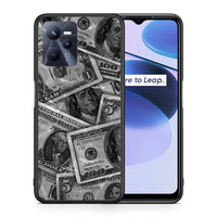 Thumbnail for Θήκη Realme C35 Money Dollars από τη Smartfits με σχέδιο στο πίσω μέρος και μαύρο περίβλημα | Realme C35 Money Dollars case with colorful back and black bezels