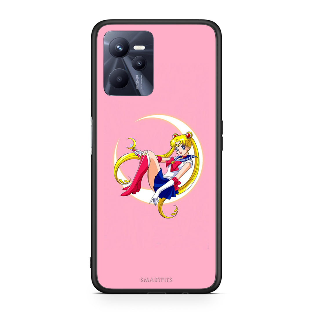 Realme C35 Moon Girl θήκη από τη Smartfits με σχέδιο στο πίσω μέρος και μαύρο περίβλημα | Smartphone case with colorful back and black bezels by Smartfits
