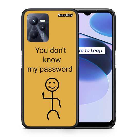Θήκη Realme C35 My Password από τη Smartfits με σχέδιο στο πίσω μέρος και μαύρο περίβλημα | Realme C35 My Password case with colorful back and black bezels
