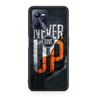 Thumbnail for Realme C35 Never Give Up Θήκη Αγίου Βαλεντίνου από τη Smartfits με σχέδιο στο πίσω μέρος και μαύρο περίβλημα | Smartphone case with colorful back and black bezels by Smartfits